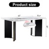 FURNIinspire Dining Tables Modern Rectangular Marble Look Table with MDF Legs and Gold Trim for Dining Room and Living Room, White, 63"*35.4"*30" - 3 of 4