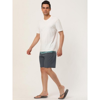 INSPIRE CHIC Men's Summer Color Block Drawstring Swim Beach Board Shorts Gray 32 — фото 4