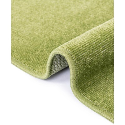 Green Rectangular Easy Care Synthetic Indoor Area Rug