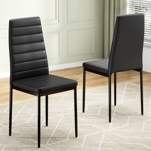 Sapphtopaz Modern Dining Chairs Set of 2 with High Backrest Tufted Upholstered Dining Chairs with Metal Leg Living Room Chair for Dining Room - 1 of 4