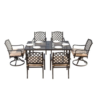 Maggift Patio Seating Sets Outdoor Bistro Set，Special Design, Chat and Conversation Furniture Set，for Garden, Living Room, Beige, 23.46"*20.47"*34.88"