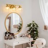 POWLIG 21.65-in 3-Light Gold Bathroom Vanity Light with Clear Glass Shades, Bulbs not Included - 3 of 4