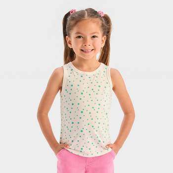 Toddler Girls' Polka Dots Tank Top - Cat & Jack™ Cream