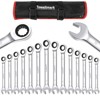 12-Piece Ratcheting Combination Wrench Set - Metric 8-19mm Cr-V Steel with 72-Tooth Fix-Head Design & Storage Bag for Automotive, Truck & Garage Use - 2 of 4