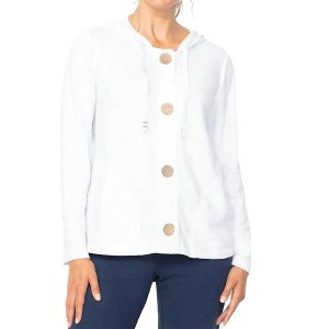 Women's French Terry Button Front Hoodie - habitat - 1 of 3
