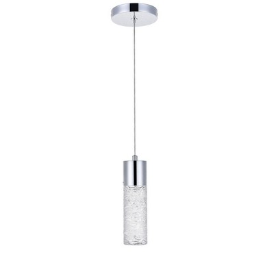 Chrome and Clear Glass LED Pendant Light