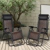 Tangkula Folding Recliner Patio Rattan Zero Gravity Lounge Chair With Headrest Brown - 2 of 4