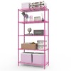 SEVOBAL Utility Storage Shelves 5-Layer Display Rack with Adjustable Layer Spacing, Plug-In Deformable Structure, Pink, 29"*13.5"*59" - 2 of 4