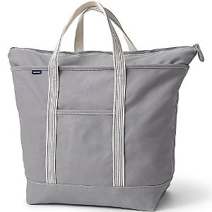 Lands' End Zip Top Canvas Tote Bag - 1 of 4