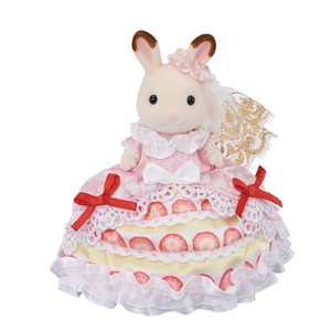Calico Critters Freya's Birthday Celebration Strawberry Cake Dress, 40th Anniversary Edition, Collectible Doll Figure - 1 of 2