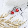 Ruby Red Deer Stud Earrings with Crystal Antlers for Women and Girls. - 3 of 4