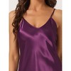 cheibear Women's Breathable V-Neck Satin Silky Camisole Midi Nightdress - 4 of 4