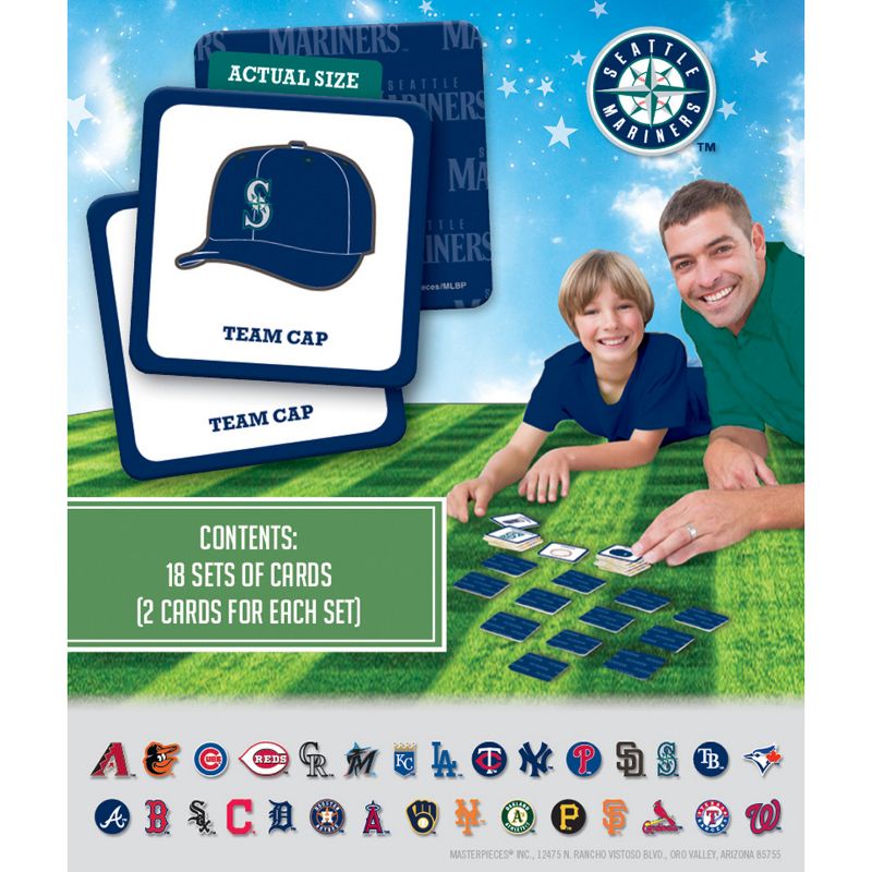MasterPieces Officially Licensed MLB Seattle Mariners Matching Game for Kids and Families, 4 of 7