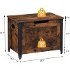 Storage Bench with Seat-60 cm Shoe Bench with 2 Safety Hinges,  High-Capacity Chest for Entryway, Living Room, Bedroom, Hallway,brown - 2 of 4