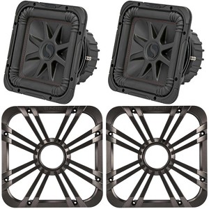 Kicker (2) 45L7R104 L7R 10-Inch (25cm) Subwoofer, Dual Voice Coil, 4-Ohm w/ Charcoal LED Grill Bundle - 1 of 4