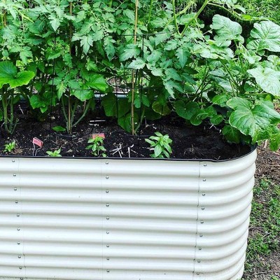 Pearl White 32" Tall Modular Metal Raised Garden Bed