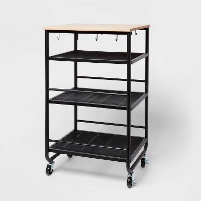 Wide Metal Utility Cart Black - Brightroom™ : Target