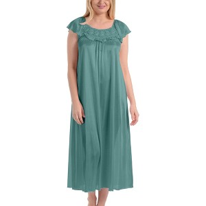 Ezi Satin Silk Nightgown For Women - Soft & Breathable Womens Sleepwear- Short Sleeves Womens Sleepwear - 1 of 4