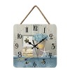 10 inch Vintage Wooden Wall Clock,Silent Non Ticking Retro Square Hanging Clocks for Home Kitchen Living Room Office - 3 of 4