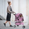 BestMassage Pet Stroller 3/4 Wheels Dog Cat Stroller Jogger Stroller with Removable Liner and Cup Holder Travel Folding Carrier - 2 of 4