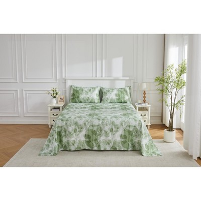 Boho Bed Sheet set Twin/Queen/King Floral Soft Lightweight Sheets with Deep Pocket Fitted Sheet Bed Sheet Pillowcase