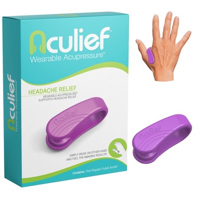Aculief Acupressure Headache, Migraine, Tension Relief Wearable – Supporting Acupressure Relaxation - 1 Pack (Regular, Purple)