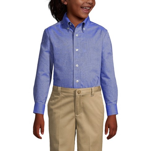 Lands' End School Uniform Kids Long Sleeve Oxford Dress Shirt - image 1 of 4