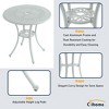 CLIHOME 25.6" Cast Aluminum Patio Table Round Outdoor Coffee Table with Umbrella Hole - 4 of 4