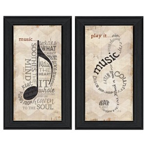 "Music Collection" 2-Piece Vignette By Marla Rae, Black Frame - 1 of 1