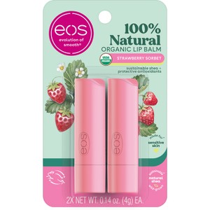 eos Organic Lip Balm Stick - Strawberry Stick - 0.28oz/2pk - 1 of 4