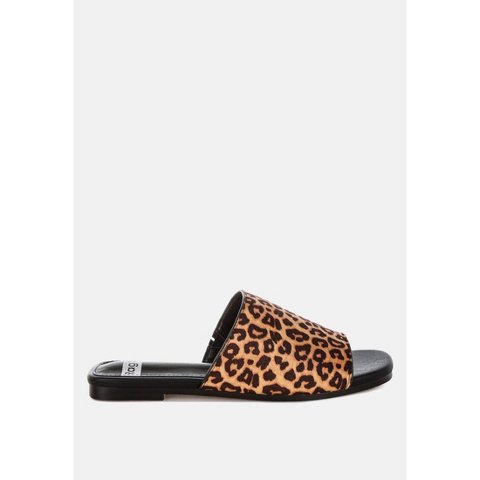 Обувь Rag & Co Womens Panthera Leopard Print Slider Flats 9
