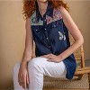Women's Tencel Print Yoke And Appliques Shirt - PAPARAZZI - 2 of 4