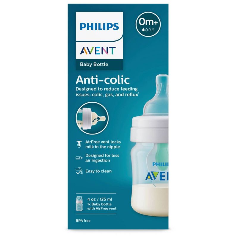 Philips Avent Anti-Colic Baby Bottle with AirFree Vent - Clear - 4oz, 3 of 17
