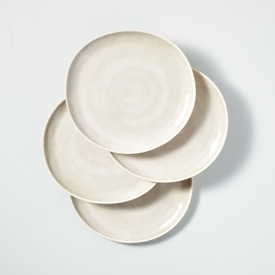 4pk Tonal Bamboo-Melamine Dinner Plate Set Natural/Cream - Hearth & Hand™ with Magnolia
