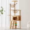 Okak 41.3IN Modern Cat Tower with Acrylic Hammock, Cat Tree with Sisal-Covered Scratching Posts, Cat House for Small Large Cats - 3 of 4