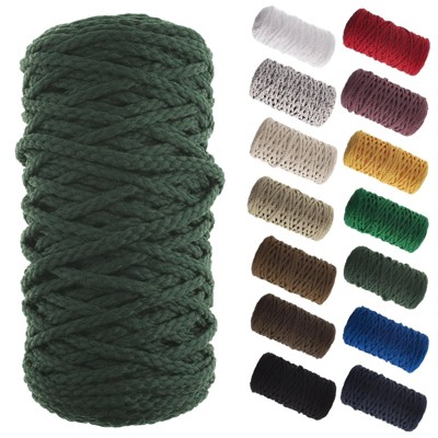 John Bead 4mm Forest Green Braided Macrame Cord, 70yds