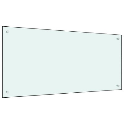 vidaXL Kitchen Backsplash White 39.4 in.x19.7 in. Tempered Glass