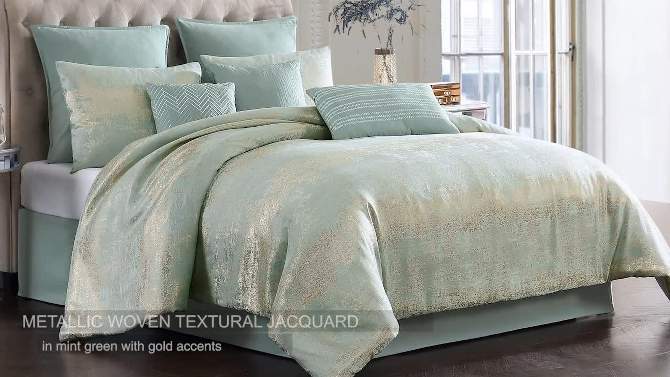 Vesta Comforter Bedding Set Light Aqua Blue - Riverbrook Home , 2 of 11, play video