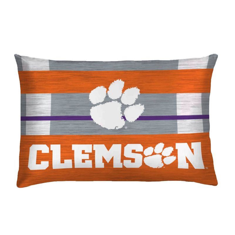 NCAA Clemson Tigers Heathered Stripe Queen Bedding Set in a Bag - 3pc, 3 of 4