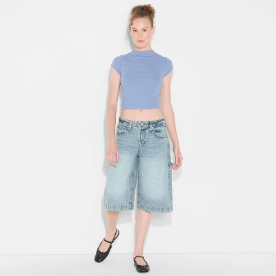 Women's Low-Rise Denim Skater Shorts - Wild Fable™