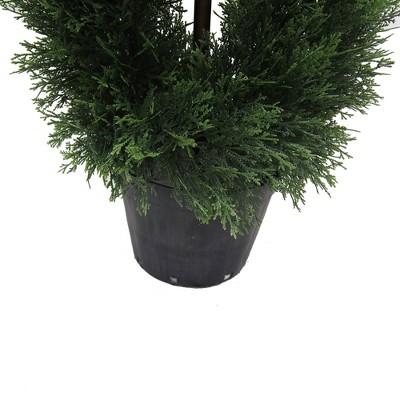 4' Green Plastic Boxwood Spiral Topiary with Lights
