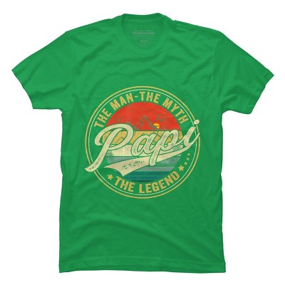 Men's Design By Humans Vintage Sunset Papi, The Man, Myth, Legend By COVI T-Shirt