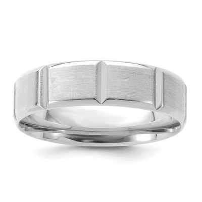 Black Bow Jewelry 6mm 14K White Gold Heavy, Light or Standard Grooved Comfort Fit Band
