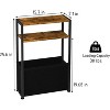 Narrow Side Table, Slim End Tables with Fabric Basket, Skinny Table for Small Spaces, Thin Bedside Table - 2 of 4