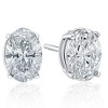 Pompeii3 2 Ct Oval Moissanite Studs 14k White Gold Earrings - 2 of 4