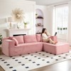 Mjkone 106''Minimalist 2-Piece Corduroy Modular Chaise Sectional Sofa Deep Seat,L-Shaped Upholstered Couch With Right Chaise - 4 of 4
