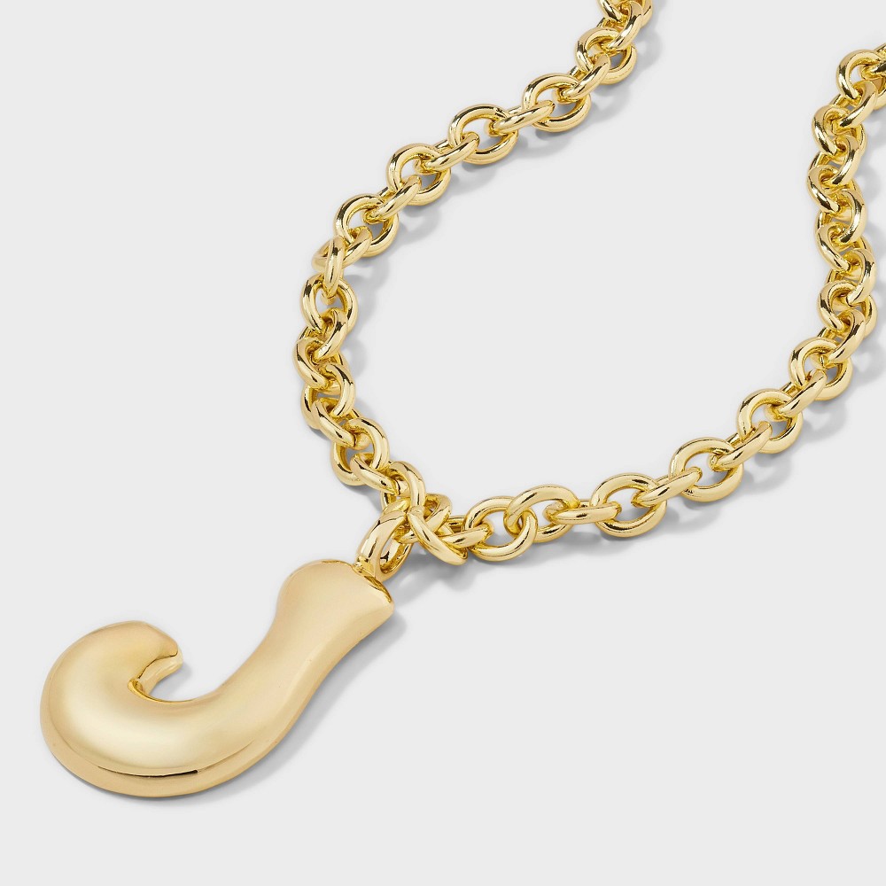 SUGARFIX by BaubleBar Bubble Initial Necklace - Gold J