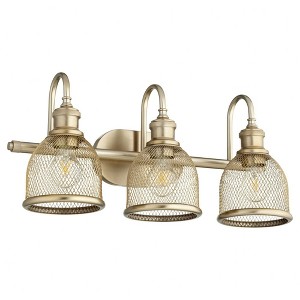 Quorum Lighting Omni 3-Light Aged Brass Fan - 22.5 Width, 10.5 Height, 8 Depth - 1 of 1