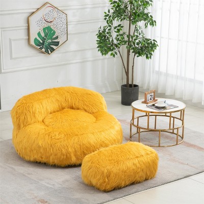 Yellow fluffy chair new arrivals