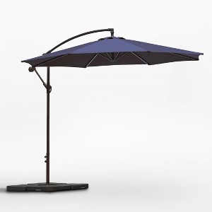 WestinTrends 10 Ft Outdoor Patio Cantilever Offset Umbrella with Base Weights - 1 of 3